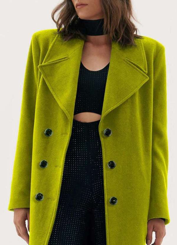 Amarante do Brasil - Trench Coat Super Midi com Botões Verde 2