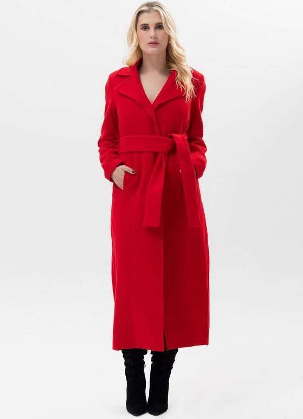 Amarante do Brasil - Trench Coat Super Midi Vermelho