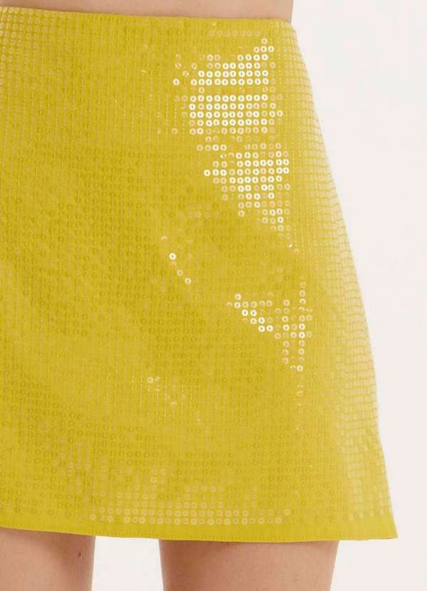 Amarante do Brasil - Saia Curta Paetê Amarelo 2