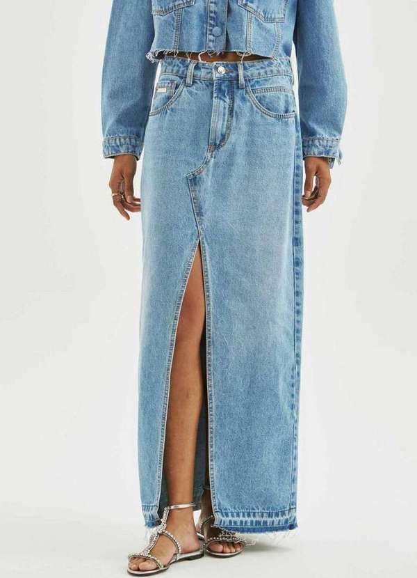 Amarante do Brasil - Saia Jeans Super Midi High Amarante Azul 2