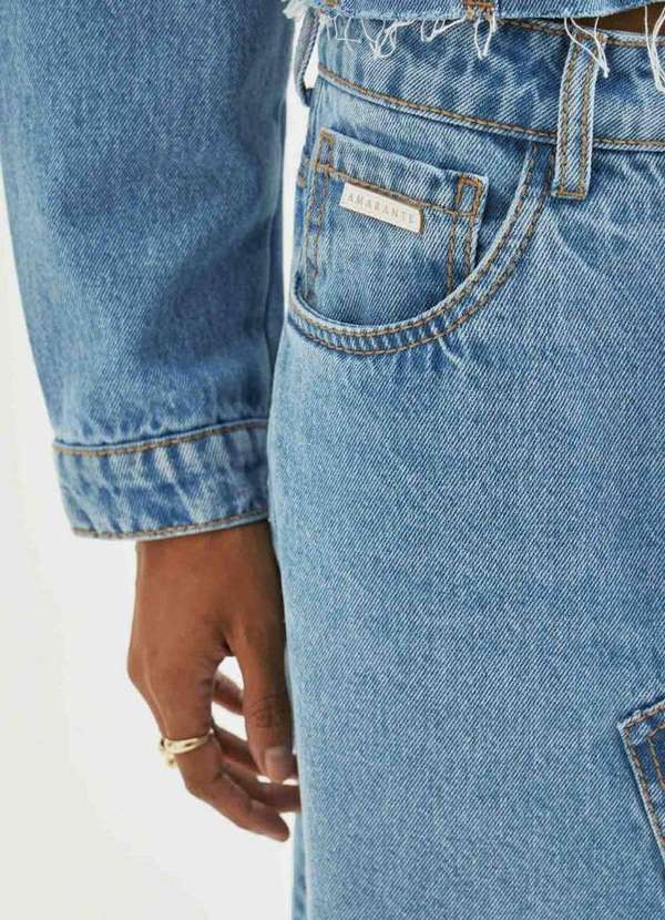 Amarante do Brasil - Saia Jeans Super Midi High Amarante Azul 4