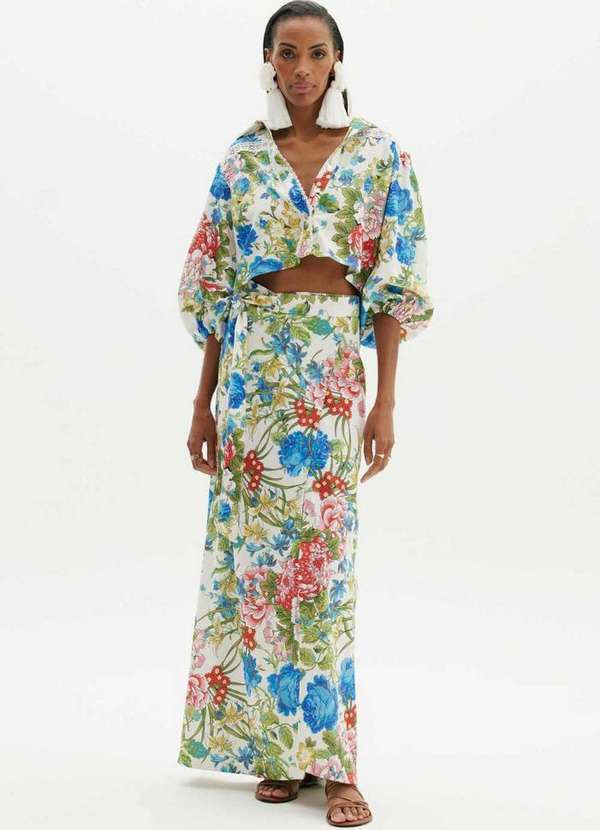 Amarante do Brasil - Saia Pareo com Amarração Frontal Branco