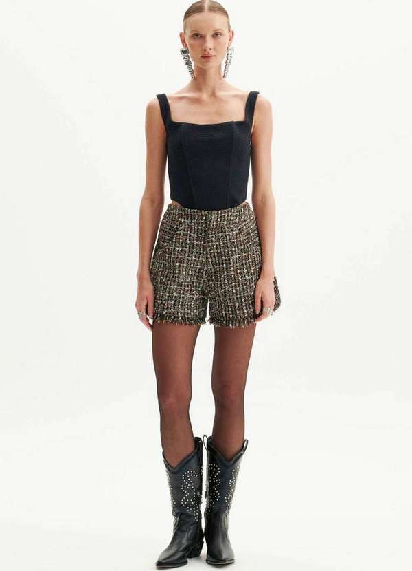 Amarante do Brasil - Short Alfaiataria com Bolsos Cinza