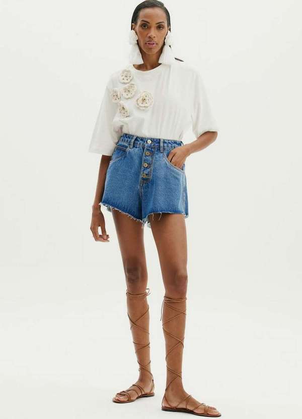 Amarante do Brasil - Short Jeans Comfort Super High Azul