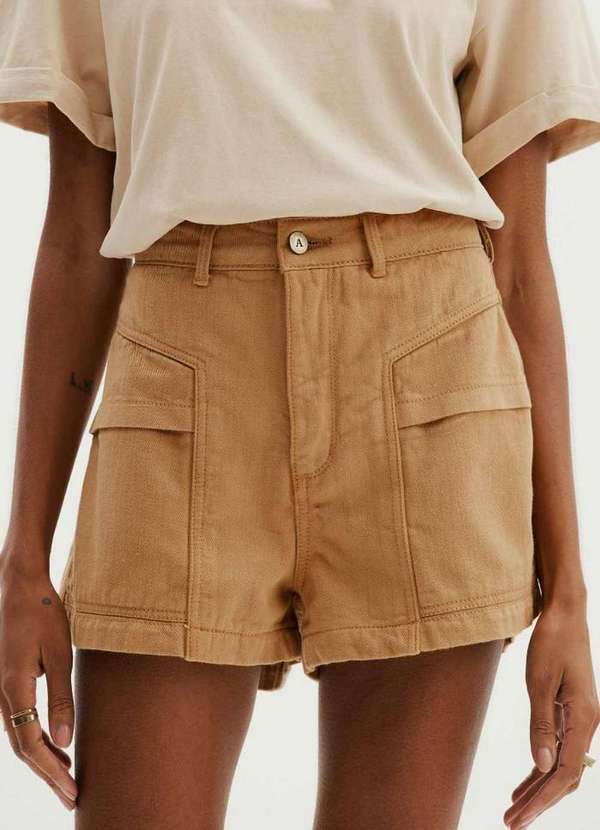 Amarante do Brasil - Short Sarja Mom Super High Bege 2
