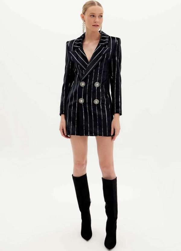 Amarante do Brasil - Vestido Blazer Bordado Preto