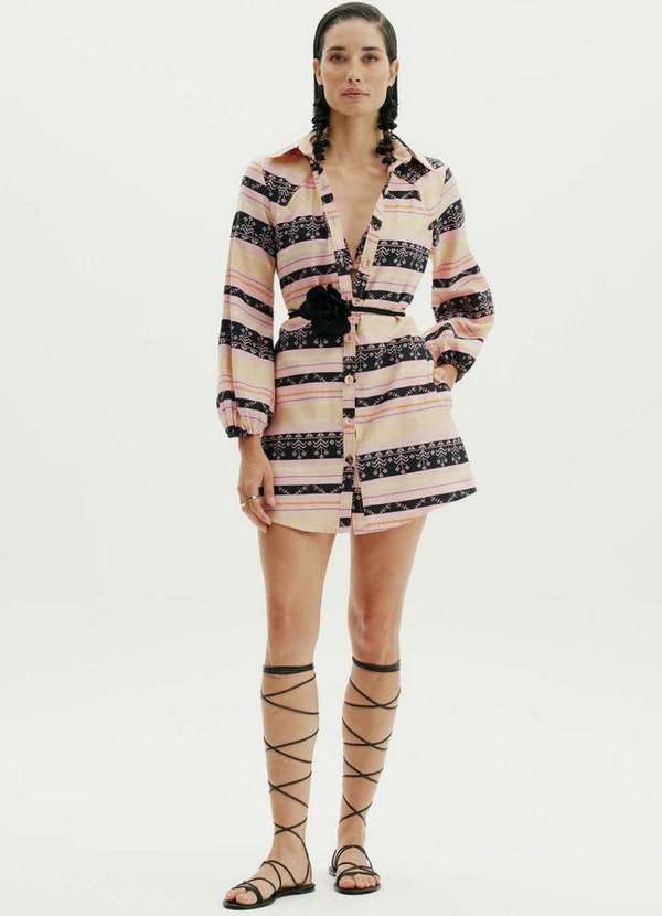 Amarante do Brasil - Vestido Chemise Curto Rosa