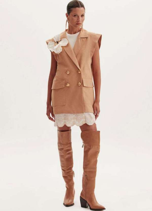 Amarante do Brasil - Vestido Colete Oversized Bege