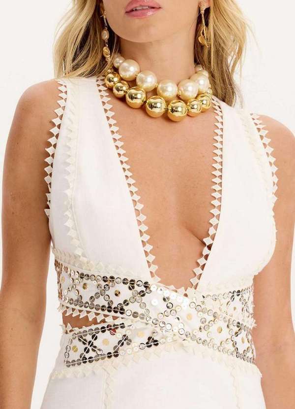 Amarante do Brasil - Vestido Curto com Cut Out Branco 2