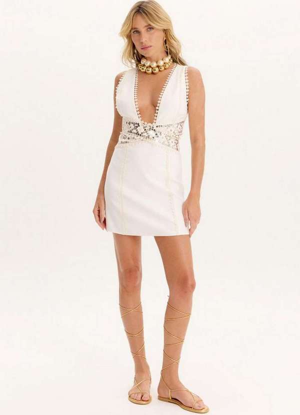 Amarante do Brasil - Vestido Curto com Cut Out Branco 3