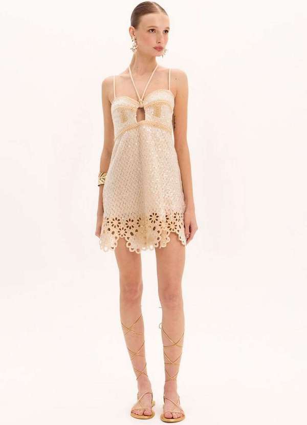 Amarante do Brasil - Vestido Curto de Alcas Paetês Preto