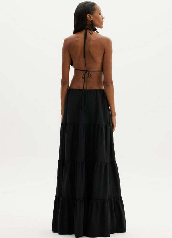 Amarante do Brasil - Vestido Longo Frente Única Preto 2