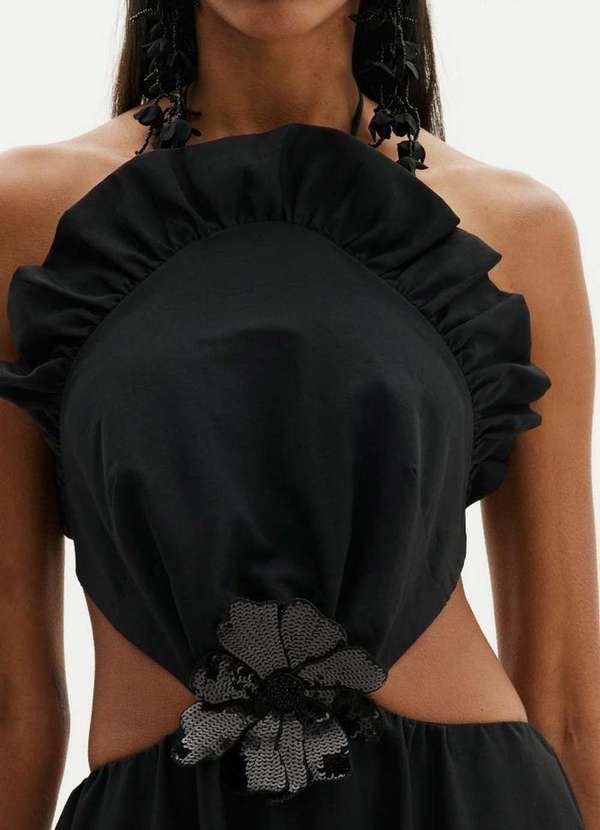 Amarante do Brasil - Vestido Longo Frente Única Preto 3