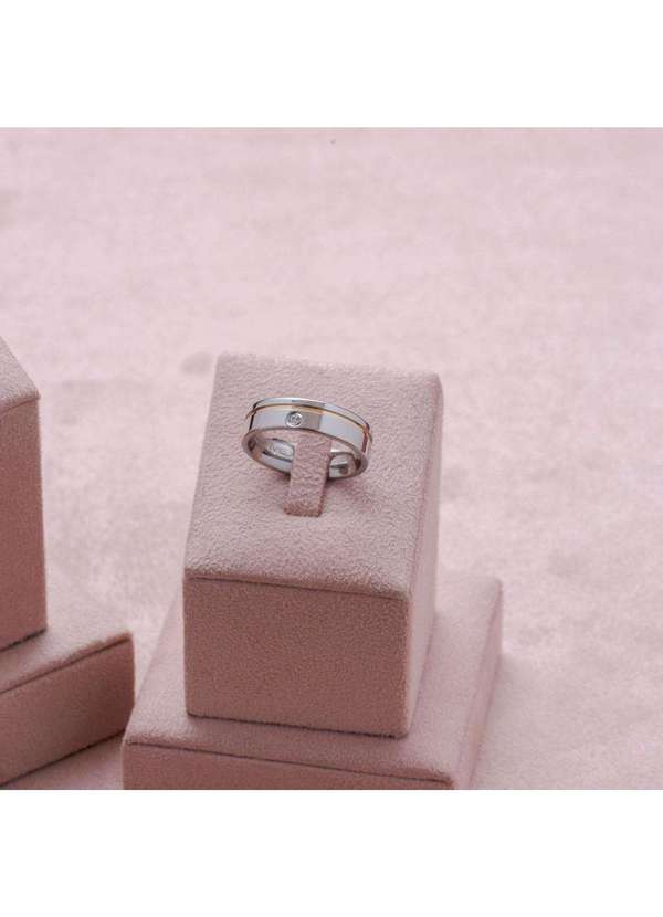 Convex - Aliança Aço Paris 6mm Filete Lateral e Zircônia Prata 2