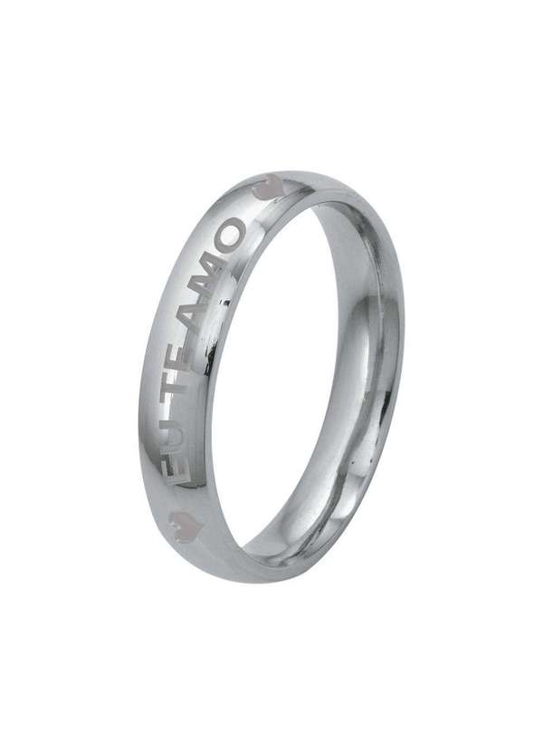 Convex - Aliança de Aço Eu Te Amo 5mm Prata