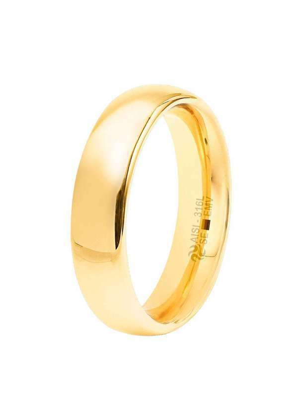 Convex - Aliança de Aço Goldness Se Dourada 5mm. Dourado