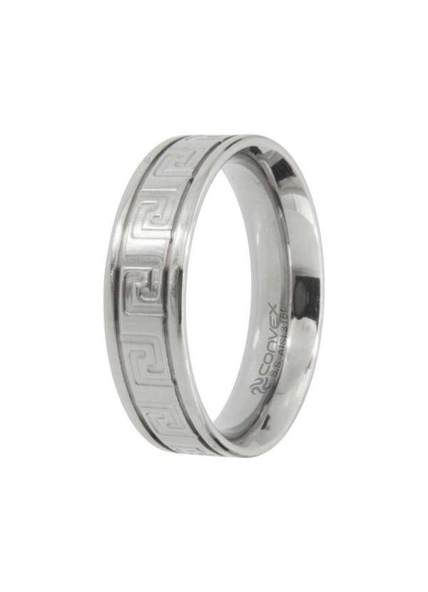 Convex - Aliança de Aço Greek 6.5mm Prata