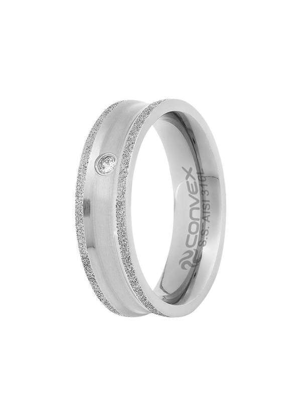 Convex - Aliança de Namoro Athrill 6mm com Gtr e Zircônia Prata