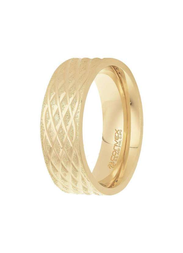 Convex - Aliança de Namoro Diamond 21 7.50mm Gold Ipg Prata