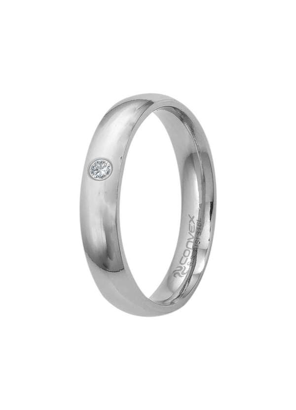 Convex - Aliança de Namoro Lille Comfort 5mm com Zircônia Prata