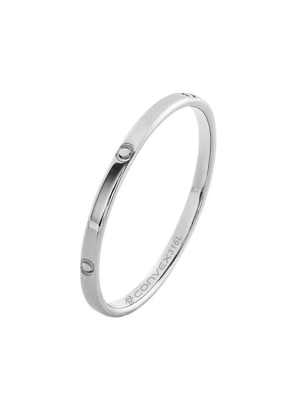 Convex - Aliança de Namoro Slim Rocks 1.90mm Prata