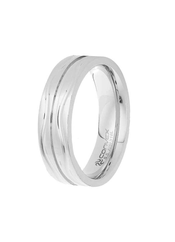 Convex - Aliança de Namoro Wave 6mm Prata