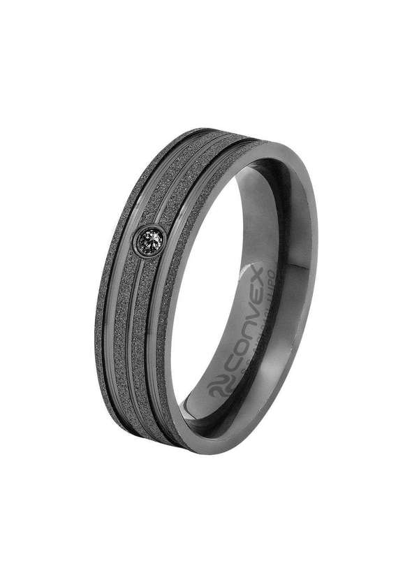Convex - Anel Aliança de Aço Théa Gtr com Zircônia 6mm U.Ipo Prata
