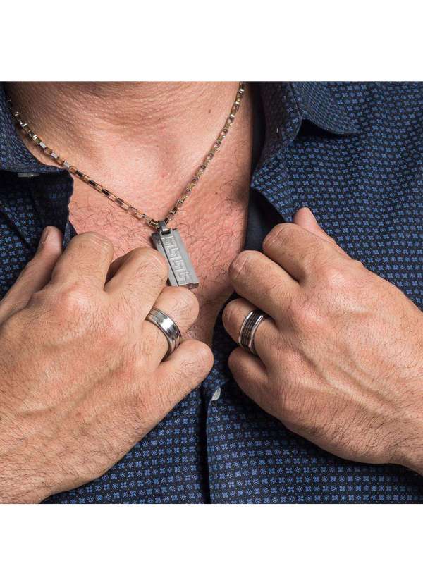 Convex - Anel de Aço Faith com Oração Pai Nosso e Resina 9mm Prata 5