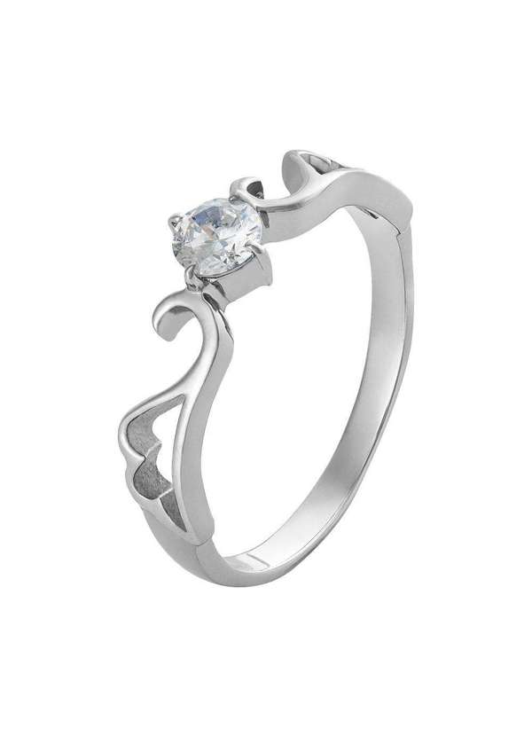 Convex - Anel de Aço Solitário Florença com Zircônia 5mm Prata