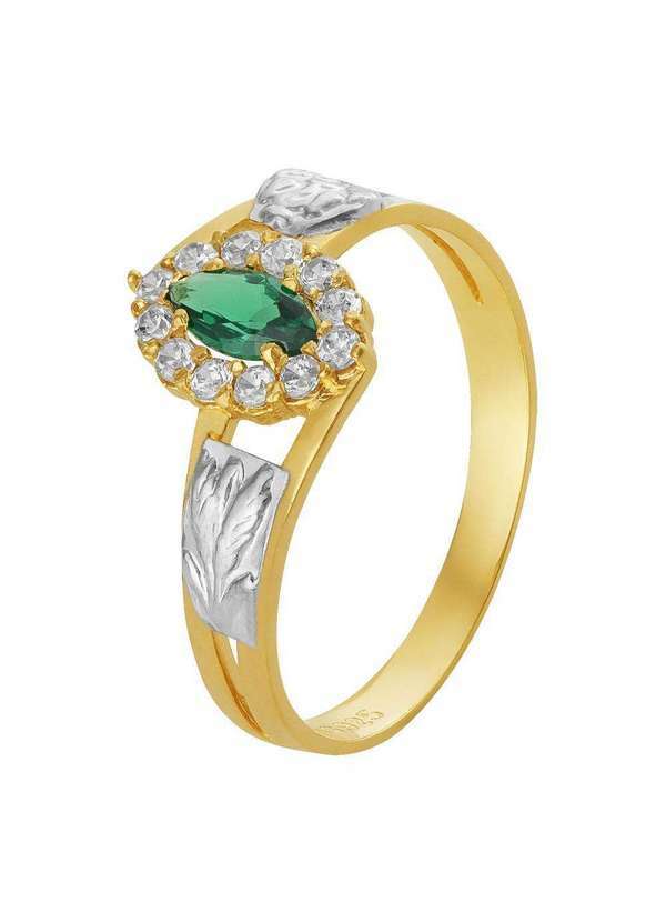 Convex - Anel de Formatura de Prata Revestida com Ouro 18k Dourado