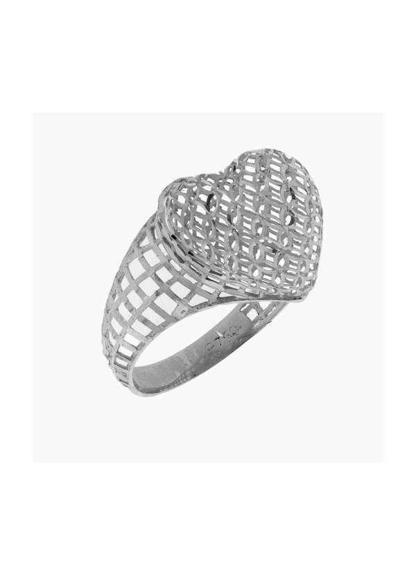 Convex - Anel de Prata Coração Filigrana 15x13mm Prata