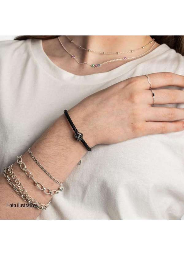 Convex - Anel de Prata Perfect com Zircônia Preta e Branca Prata 5