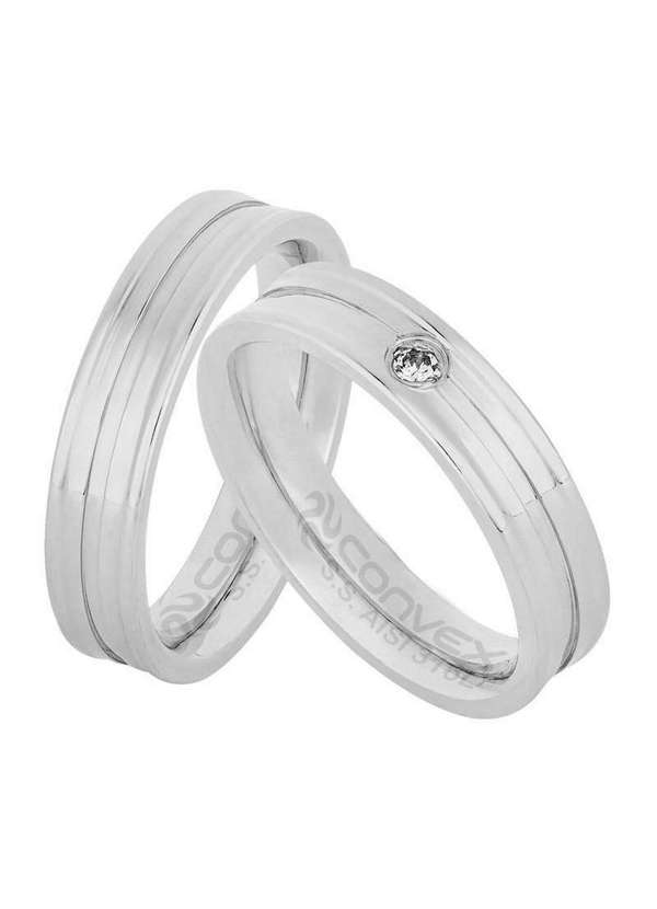 Convex - Par de Alianças de Aço Dyo e Ena Prata