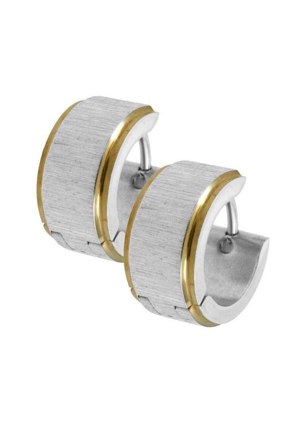 Convex - Brinco Aço Argola Abaulado com Ipg nas Laterais 14x7mm Prata