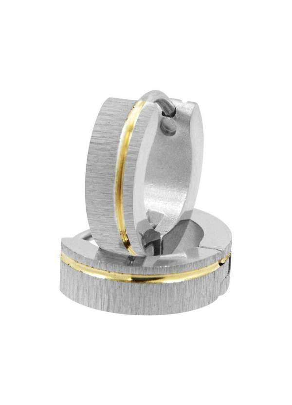 Convex - Brinco Aço Argola Abaulado Trabalhado Friso Lateral Ipg Prata