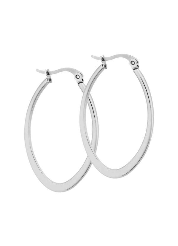 Convex - Brinco Aço Argola Oval 39x25mm Prata