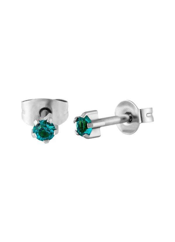 Convex - Brinco Aço Estrela com Zircônia Azul 3,7mm Azul