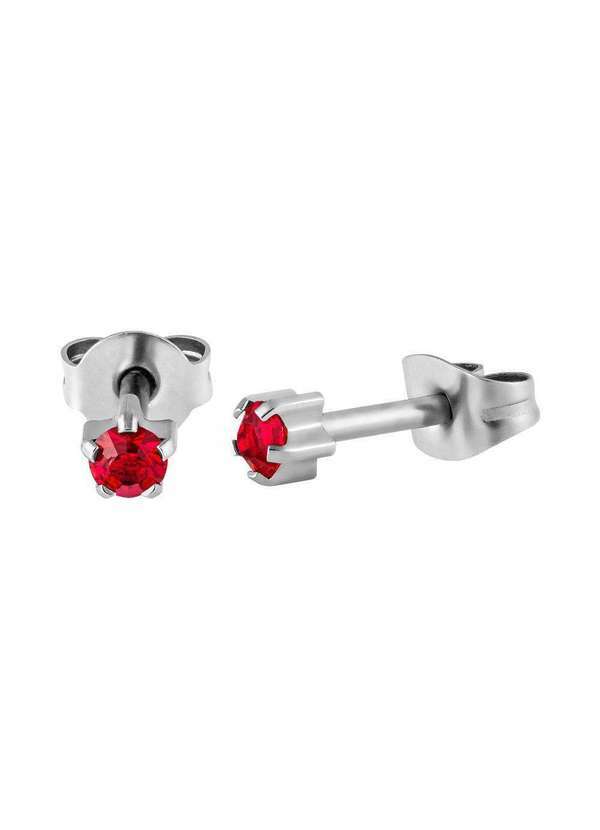 Convex - Brinco Aço Estrela com Zircônia Vermelha 3,7mm Vermelho