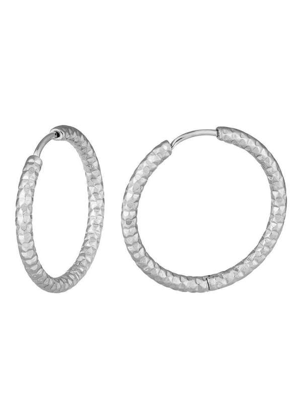 Convex - Brinco de Aço Argola Diamantada 25x2.7mm Prata