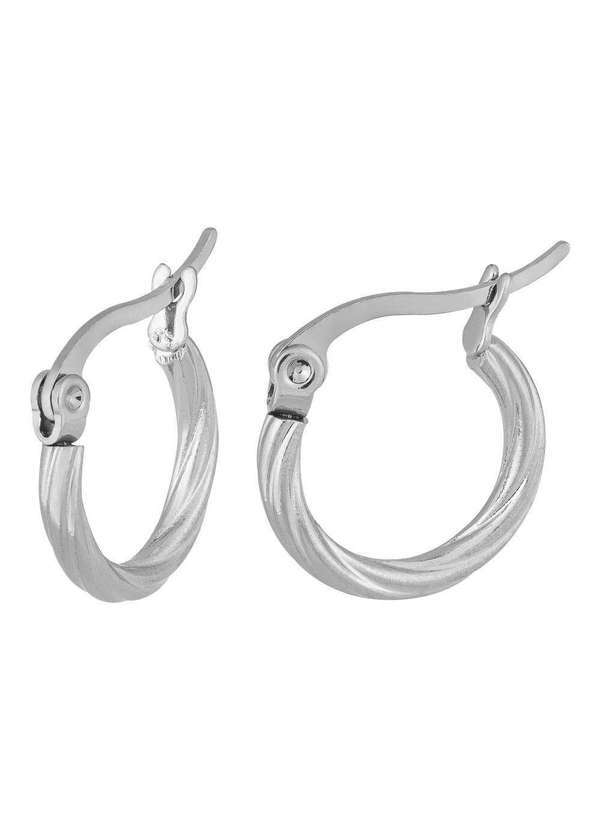 Convex - Brinco de Aço Argolinha Torcido 15x2.3mm Prata