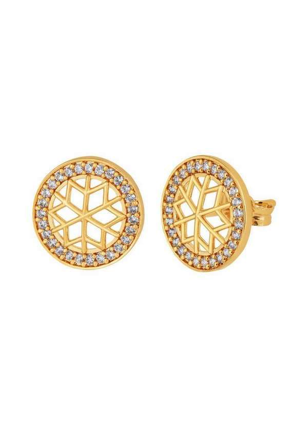 Convex - Brinco de Prata Mandala Revestido com Ouro 18k Dourado