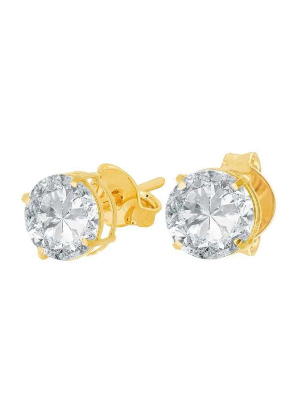 Convex - Brinco Prata c/ Ouro 18k Ponto de Luz 5mm Dourado