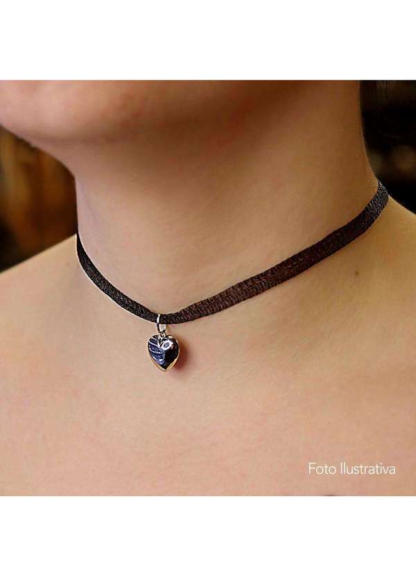 Convex - Colar Choker Malha Metalizada Alemã Preta 45cm. Preto 2