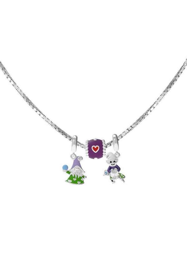 Convex - Colar do Signo de Touro Veneziana e Berloques de Prata e Resina. Prata