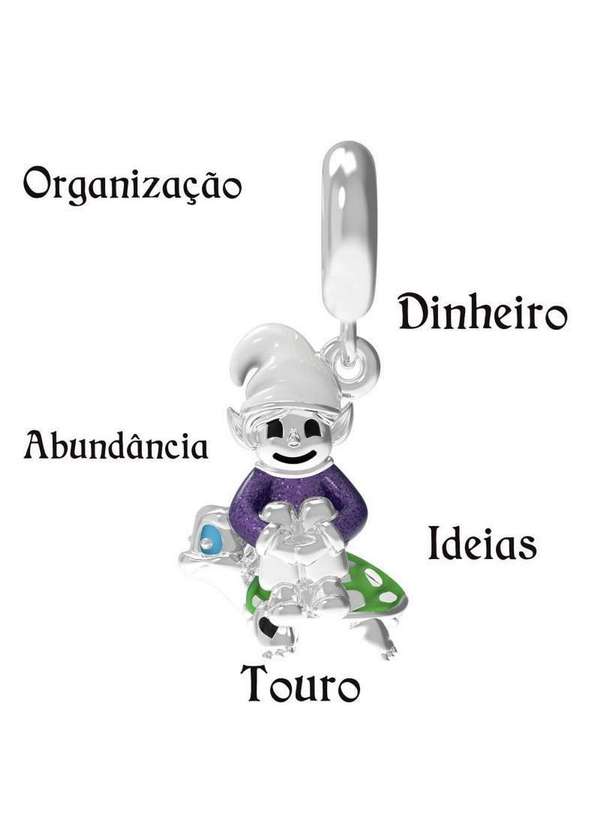 Convex - Colar do Signo de Touro Veneziana e Berloques de Prata e Resina. Prata 6