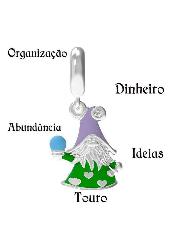 Convex - Colar do Signo de Touro Veneziana e Berloques de Prata e Resina. Prata 9