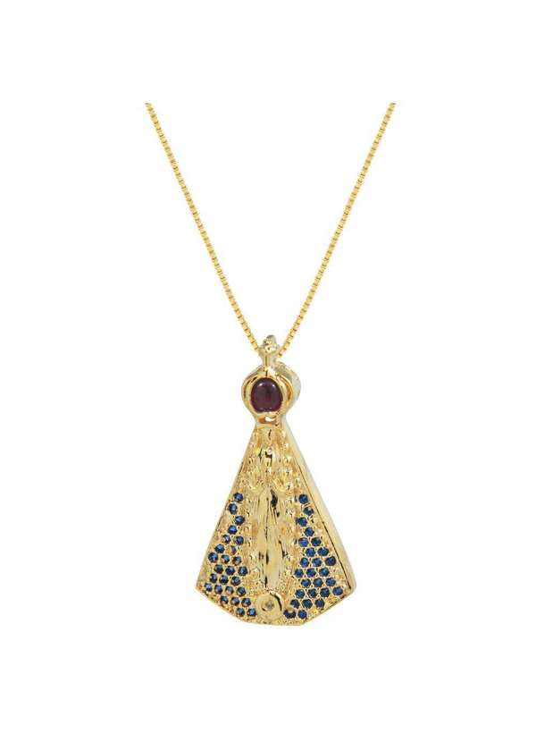 Convex - Colar Prata c/ Ouro 18k Neo Crystal Nsra Aparecida Dourado