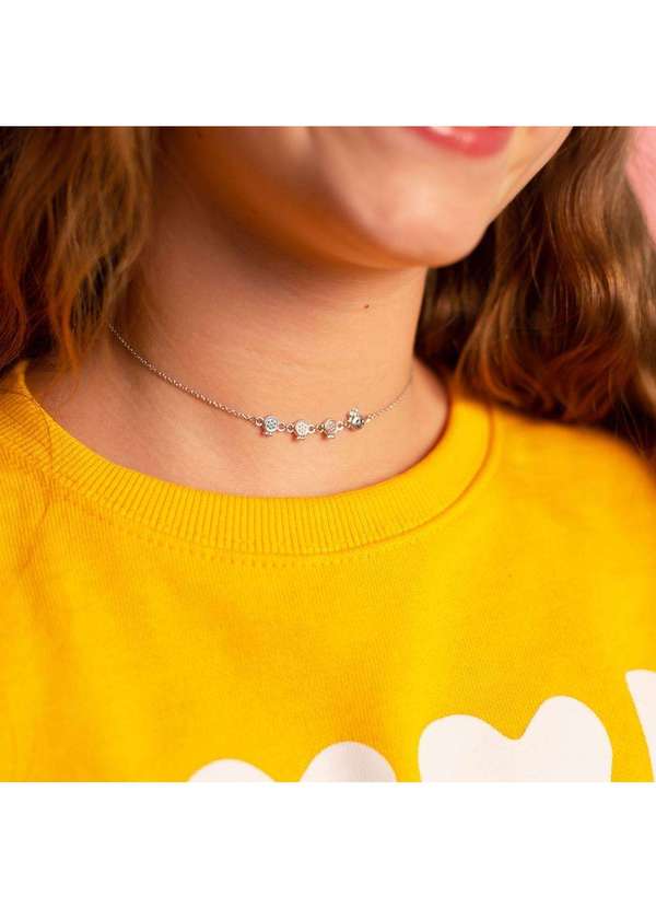 Convex - Colar Prata Centopeia com Resina 8.50x30mm 37cm Prata 2