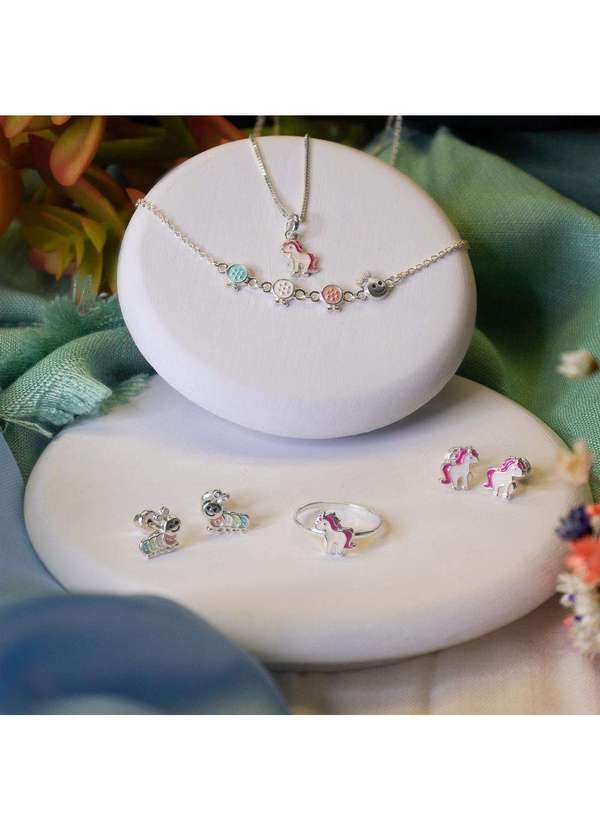 Convex - Colar Prata Centopeia com Resina 8.50x30mm 37cm Prata 3