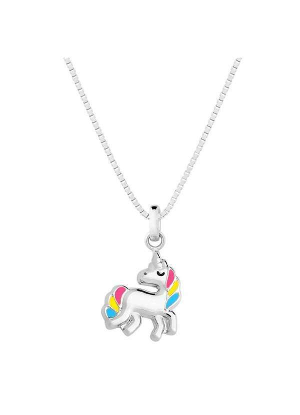 Convex - Colar Prata Unicórnio com Resina 12.30x10.50mm 37cm Prata